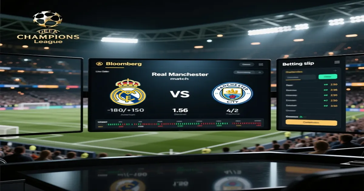 Professional Champions League betting odds dashboard showing multiple odds formats and live match comparisons