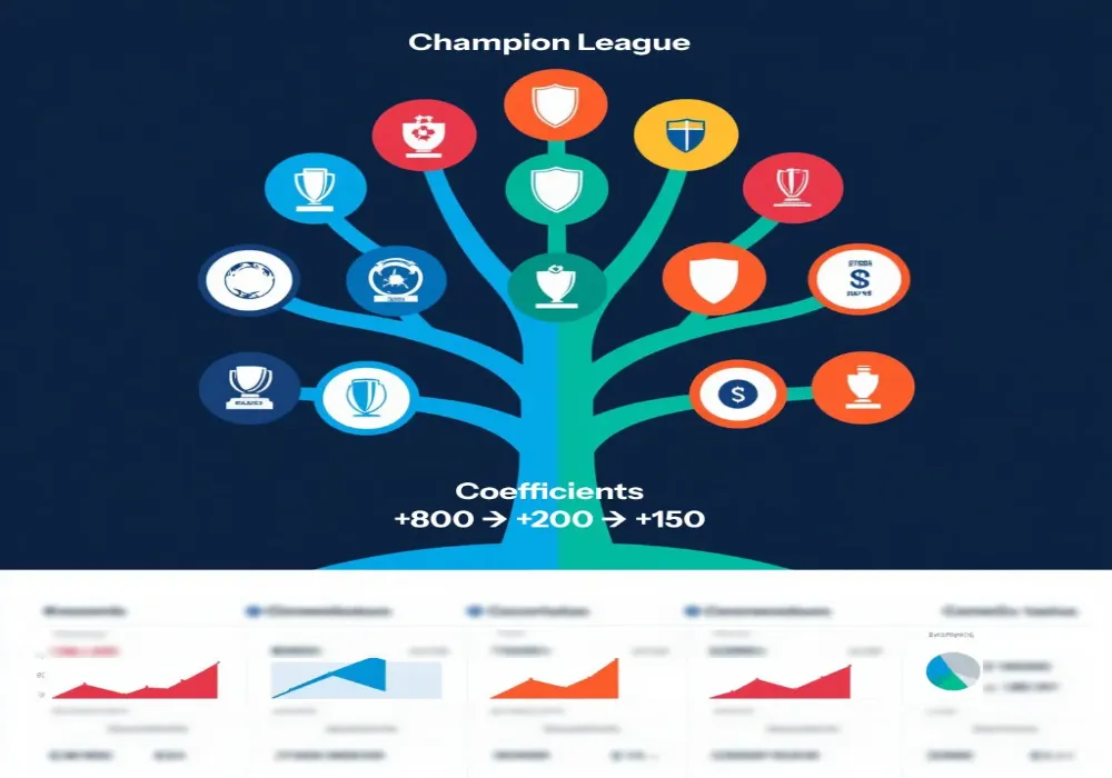Champions League tournament bracket showing futures betting strategy, odds movement timeline, and hedging opportunities throughout the competition